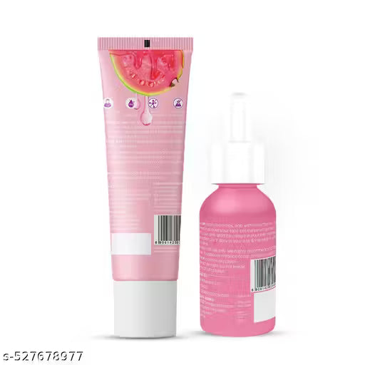 PLIX - Guava Glow Regime with 10% Vitamin C Face Mini Serum (10ml) & Juicy Mini Cleanser | For Dark Spot Corrections and Brighter Complexion | (20 ml) (Pack of 2)