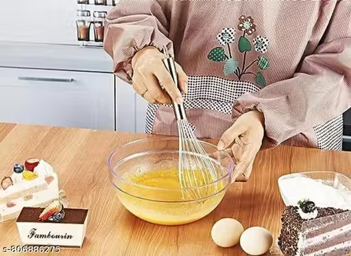 Combo Set of 2 pcs Potato Vegetable Masher & Egg Whisker kitchen Tool Steel Masher ( Pack of 2 )